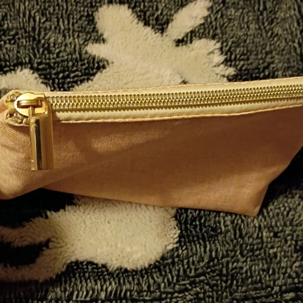FREE Gold Metallic Zip Cosmetic Pouch